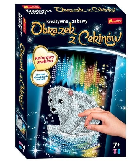 KREATYWNE ZABAWY OBRAZEK Z CEKINÓW MIŚ POLARNY RANOK KREATYWNE ZABAWY OBRAZEK Z CEKINÓW MIŚ POLARNY RANOK