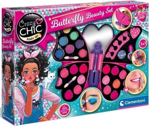 MOTYL KASETKA MAKIJAŻU PAZNOKCIE CLEMENTONI CRAZY CHIC 3 w 1 MOTYL KASETKA MAKIJAŻU PAZNOKCIE CLEMENTONI CRAZY CHIC 3 w 1