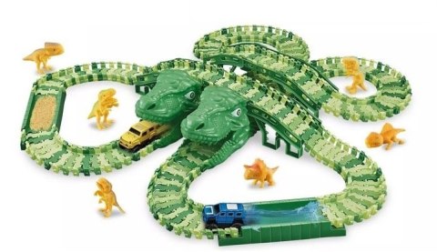 Tor wyścigowy raj park Dinozaurów autka tory 240 elementów Tor wyścigowy raj park Dinozaurów autka tory 240 elementów
