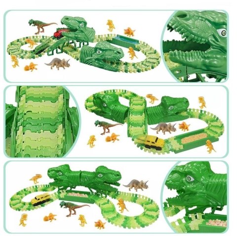 Tor wyścigowy raj park Dinozaurów autka tory 240 elementów Tor wyścigowy raj park Dinozaurów autka tory 240 elementów