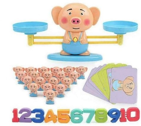 WAGA SZALKOWA ŚWINKA GRA EDUKACYJNA NAUKA MATEMATYKI WAGA SZALKOWA ŚWINKA GRA EDUKACYJNA NAUKA MATEMATYKI
