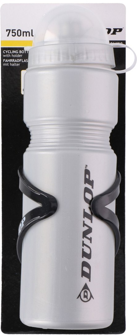 BIDON ROWEROWY DUNLOP 750ML Z KOSZYKIEM SREBRNY BIDON ROWEROWY DUNLOP 750ML Z KOSZYKIEM SREBRNY