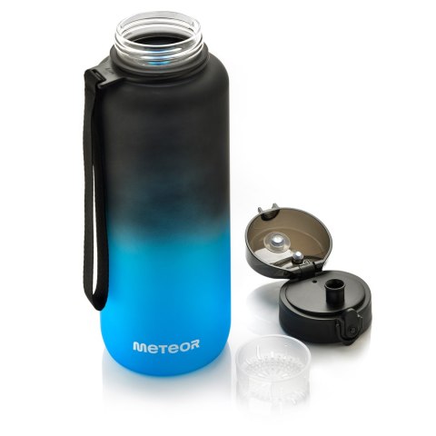 Bidon sportowy Meteor 1500 ml czarny/niebieski Bidon sportowy Meteor 1500 ml czarny/niebieski