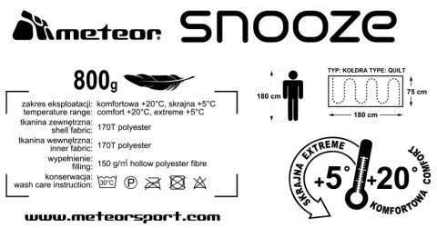 ŚPIWÓR METEOR SNOOZE szary ŚPIWÓR METEOR SNOOZE szary