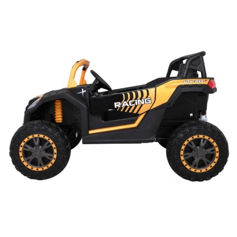 Auto Na Akumulator Buggy ATV Racing Złoty Napęd 4x4 Pilot MP3 LED EVA