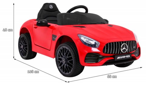 Auto Na Akumulator Mercedes Benz GT Czerwony + Pilot Wolny Start MP3 LED