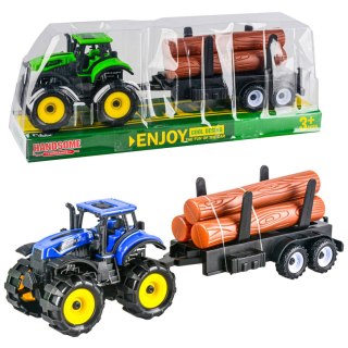 TRAKTOR Z PRZYCZEPĄ Z DREWNEM Maszyna Rolnicza Farma 1szt