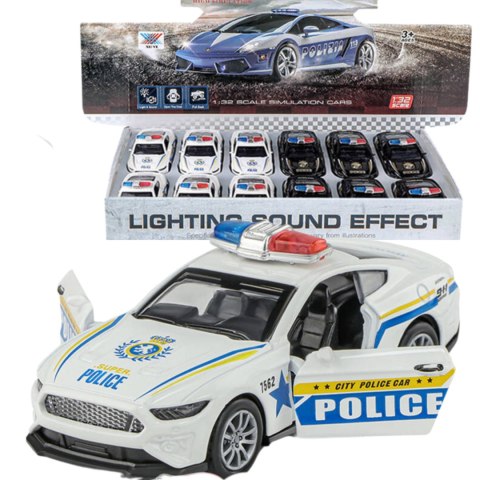 AUTO METALOWE POLICJA ŚWIATŁO I DŹWIĘK 1szt AUTO METALOWE POLICJA ŚWIATŁO I DŹWIĘK 1szt