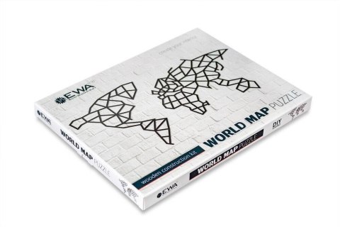 EWA Drewniane Puzzle 3D - Dekoracja Mapa Świata EWA Drewniane Puzzle 3D - Dekoracja Mapa Świata