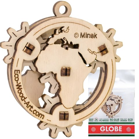 EWA Drewniane Puzzle 3D - Mały Globus EWA Drewniane Puzzle 3D - Mały Globus