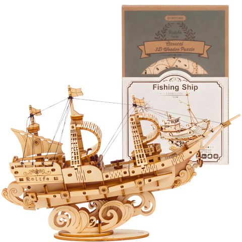 ROBOTIME Drewniane Puzzle 3D Statek Żaglowiec ROBOTIME Drewniane Puzzle 3D Statek Żaglowiec