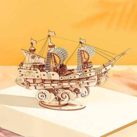 ROBOTIME Drewniane Puzzle 3D Statek Żaglowiec ROBOTIME Drewniane Puzzle 3D Statek Żaglowiec
