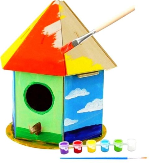ROBOTIME Model Puzzle 3D Farby Do Malowania Karmnik ROBOTIME Model Puzzle 3D Farby Do Malowania Karmnik