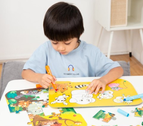 ROBOTIME Puzzle Drewniane Kolorowanka Wodny Świat ROBOTIME Puzzle Drewniane Kolorowanka Wodny Świat