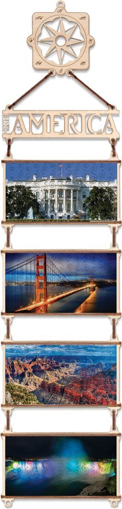 EWA Drewniane Dwustronne Puzzle - Ameryka Północna EWA Drewniane Dwustronne Puzzle - Ameryka Północna