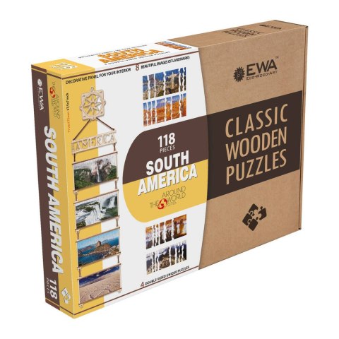 EWA Drewniane Dwustronne Puzzle - Ameryka Południowa EWA Drewniane Dwustronne Puzzle - Ameryka Południowa