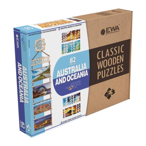 EWA Drewniane Dwustronne Puzzle - Australia i Oceania EWA Drewniane Dwustronne Puzzle - Australia i Oceania