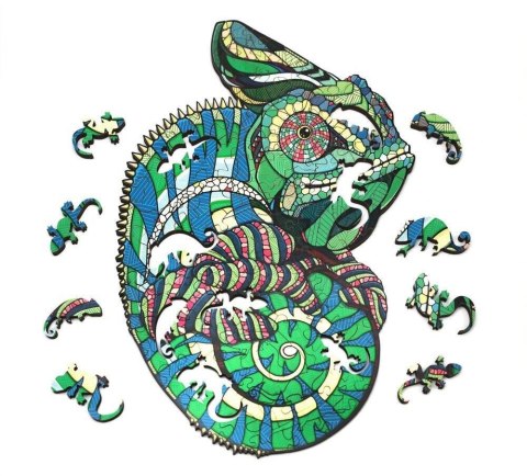 EWA Drewniane Puzzle 2D - Układanka Kameleon EWA Drewniane Puzzle 2D - Układanka Kameleon