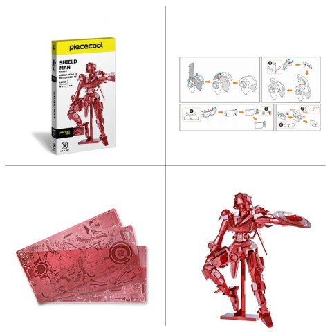 Piececool Puzzle Metalowe Model 3D - Mech Shield Man Piececool Puzzle Metalowe Model 3D - Mech Shield Man