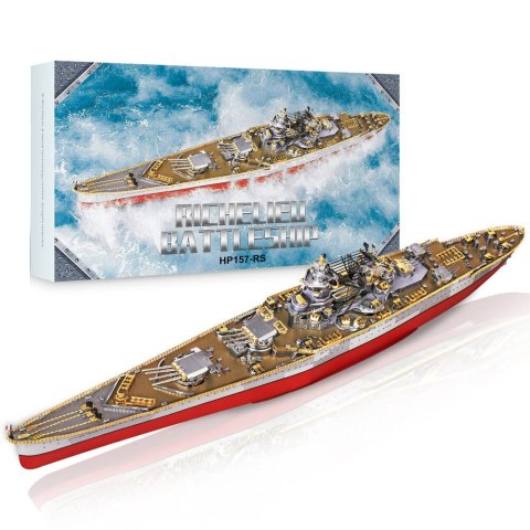 Piececool Puzzle Metalowe Model 3D - Okręt Bojowy Richelieu Piececool Puzzle Metalowe Model 3D - Okręt Bojowy Richelieu