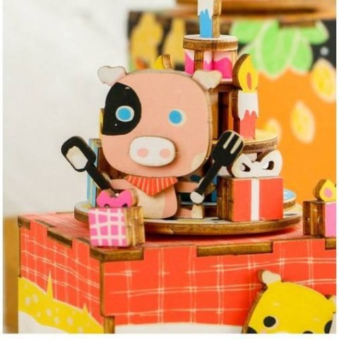 ROBOTIME Drewniane Puzzle Pozytywka - Tort Urodzinowy ROBOTIME Drewniane Puzzle Pozytywka - Tort Urodzinowy