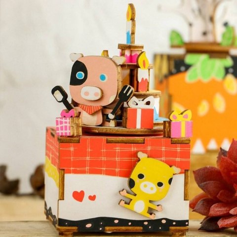 ROBOTIME Drewniane Puzzle Pozytywka - Tort Urodzinowy ROBOTIME Drewniane Puzzle Pozytywka - Tort Urodzinowy