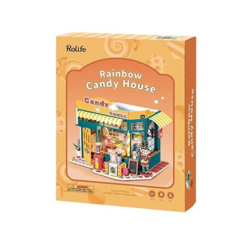 ROBOTIME Składany Drewniany Model Puzzle 3D Tęczowa Cukiernia ROBOTIME Składany Drewniany Model Puzzle 3D Tęczowa Cukiernia
