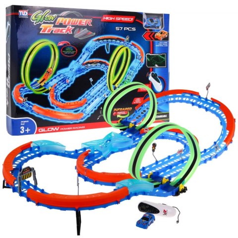 Fluorescencyjny Tor wyścigowy dla dzieci 3+ Autko LED + Pętle 360 + Trasa do złożenia 57 el. Fluorescencyjny Tor wyścigowy dla dzieci 3+ Autko LED + Pętle 360 + Trasa do złożenia 57 el.