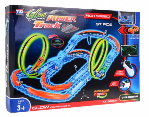 Fluorescencyjny Tor wyścigowy dla dzieci 3+ Autko LED + Pętle 360 + Trasa do złożenia 57 el. Fluorescencyjny Tor wyścigowy dla dzieci 3+ Autko LED + Pętle 360 + Trasa do złożenia 57 el.