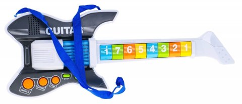 Kolorowa Gitara elektryczna dla dzieci 3+ Instrument muzyczny + Dźwięki Światła