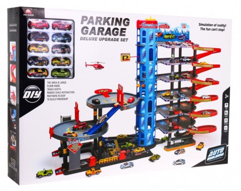 7-poziomowy Parking dla dzieci 3+ Helikopter + 10 Autek + Winda + Zjeżdżalnie 7-poziomowy Parking dla dzieci 3+ Helikopter + 10 Autek + Winda + Zjeżdżalnie