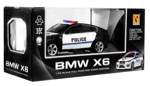 Radiowóz BMW x6 dla dzieci 8+ Zdalnie sterowana policja 1:24 Światła kogut Radiowóz BMW x6 dla dzieci 8+ Zdalnie sterowana policja 1:24 Światła kogut