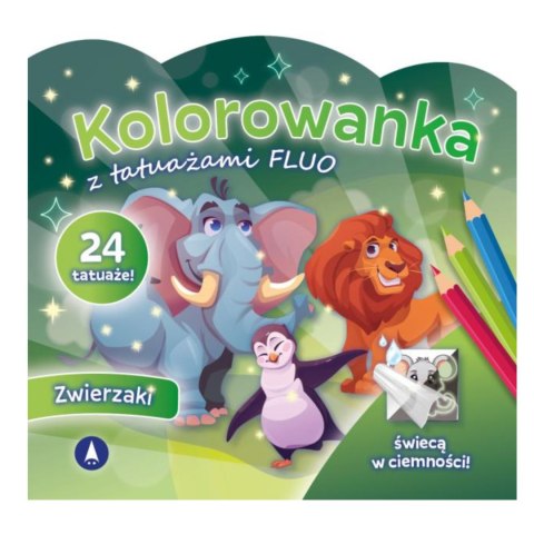 KOLOROWANKA Z TATUAŻAMI FLUO - ZWIERZAKI KOLOROWANKA Z TATUAŻAMI FLUO - ZWIERZAKI
