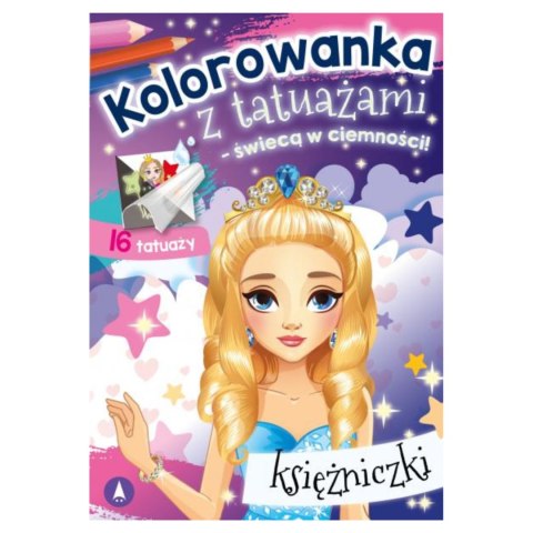 KOLOROWANKA Z TATUAŻAMI - ŚWIECĄ W CIEMNOŚCI! KSIĘŻNICZKI KOLOROWANKA Z TATUAŻAMI - ŚWIECĄ W CIEMNOŚCI! KSIĘŻNICZKI