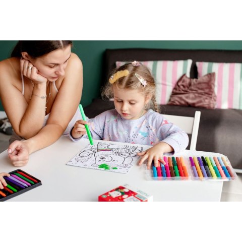 PUZZLE 2w1 ŚWIĄTECZNY MIŚ NIEDŹWIADEK UKŁADANKA I KOLOROWANKA W JEDNYM