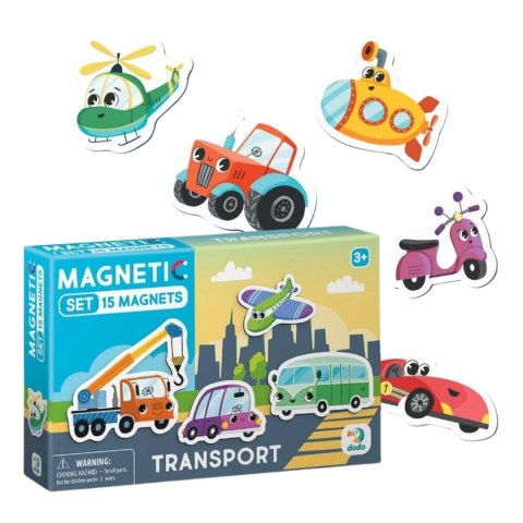 ZESTAW MAGNESÓW "TRANSPORT" 15 ELEMENTÓW KOLOROWYCH MAGNESÓW ZESTAW POJAZDY ZESTAW MAGNESÓW "TRANSPORT" 15 ELEMENTÓW KOLOROWYCH MAGNESÓW ZESTAW POJAZDY