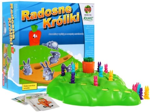 Gra planszowa Radosne Króliki dla dzieci 3+ Wyścig po marchewkę Rodzinna rozrywka Gra planszowa Radosne Króliki dla dzieci 3+ Wyścig po marchewkę Rodzinna rozrywka