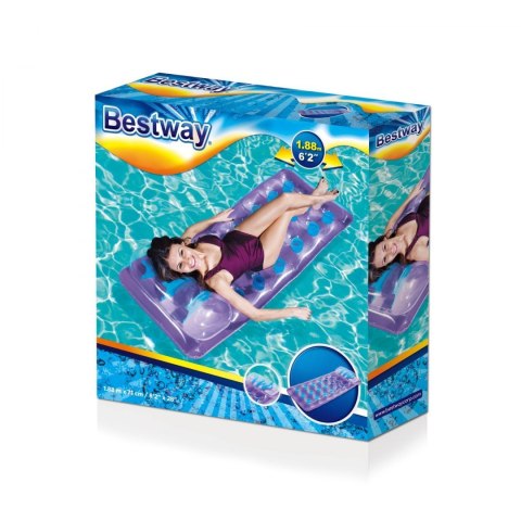 Neonowy Materac plażowy BESTWAY Fioletowy 188x71cm + Zestaw naprawczy Neonowy Materac plażowy BESTWAY Fioletowy 188x71cm + Zestaw naprawczy