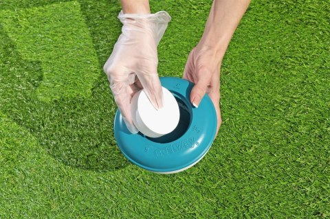 Pływak Dozownik Chemii do wody basenowej 16,5cm BESTWAY + Regulacja tempa uwalniania Pływak Dozownik Chemii do wody basenowej 16,5cm BESTWAY + Regulacja tempa uwalniania