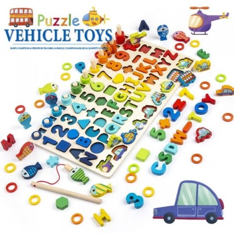 Drewniana zabawka 7 in 1 puzzle alfabet cyfry montessorii Drewniana zabawka 7 in 1 puzzle alfabet cyfry montessorii