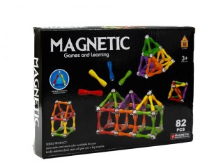 HIT KLOCKI MAGNETYCZNE KONSTRUKCYJNE DZIECKO 82 ELEMENTY