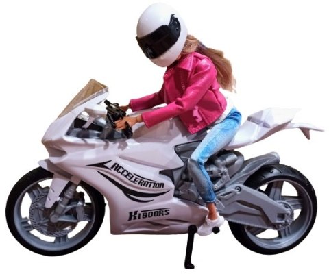 Lalka na Motorze Sportowym Ścigaczu Motor Biały #A1 Lalka na Motorze Sportowym Ścigaczu Motor Biały #A1