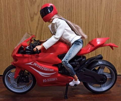 Lalka na Motorze Sportowym Ścigaczu Motor Czerwony #A1 Lalka na Motorze Sportowym Ścigaczu Motor Czerwony #A1