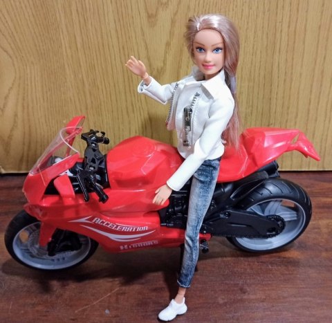 Lalka na Motorze Sportowym Ścigaczu Motor Czerwony #A1 Lalka na Motorze Sportowym Ścigaczu Motor Czerwony #A1
