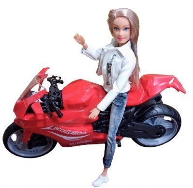 Lalka na Motorze Sportowym Ścigaczu Motor Czerwony #A1 Lalka na Motorze Sportowym Ścigaczu Motor Czerwony #A1