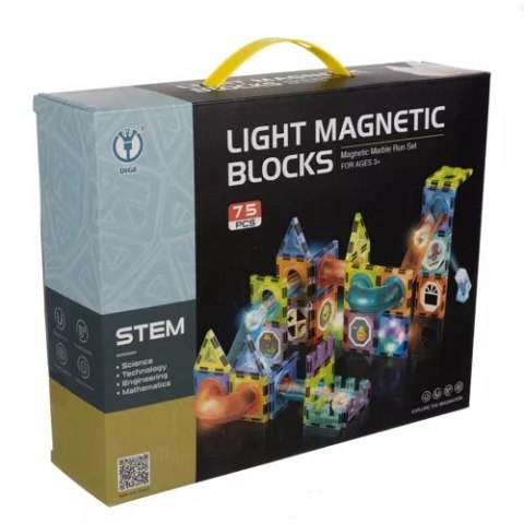KLOCKI MAGNETYCZNE TOR KULKOWY DZIECKO 77 ELEMENTÓW