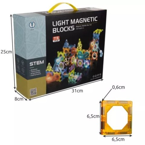 KLOCKI MAGNETYCZNE TOR KULKOWY DZIECKO 77 ELEMENTÓW