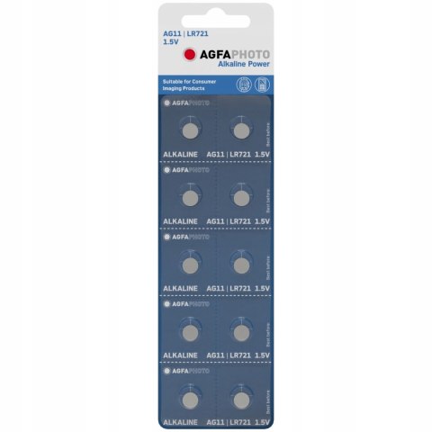 10x BATERIA GUZIKOWA AGFAPHOTO AG11 LR721 1.5V ALK 10x BATERIA GUZIKOWA AGFAPHOTO AG11 LR721 1.5V ALK