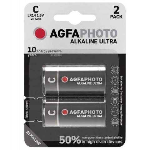 2x BATERIA AGFAPHOTO ULTRA C LR14 R14 ALKALICZNA 2x BATERIA AGFAPHOTO ULTRA C LR14 R14 ALKALICZNA