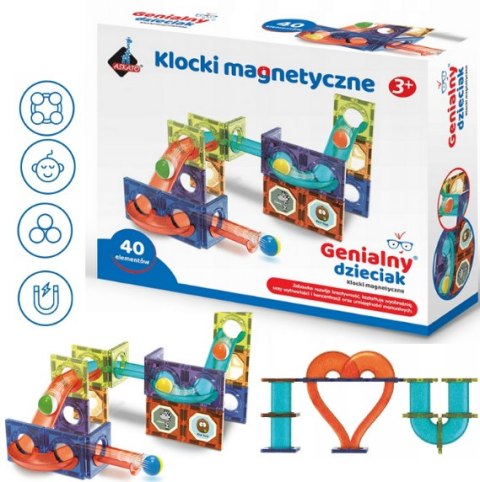 HIT KLOCKI KONSTRUKCYJNE KREATYWNE MAGNETYCZNE 40EL DZIECKO